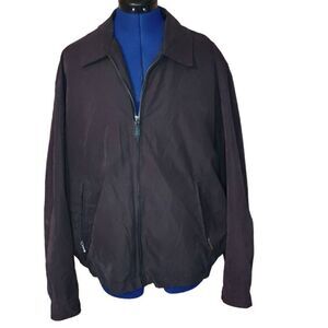 London Fog Men’s Auburn Zip-Front Golf Jacket Dark Brown Large